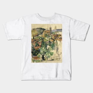 The Village of Gardanne by Paul Cezanne Kids T-Shirt